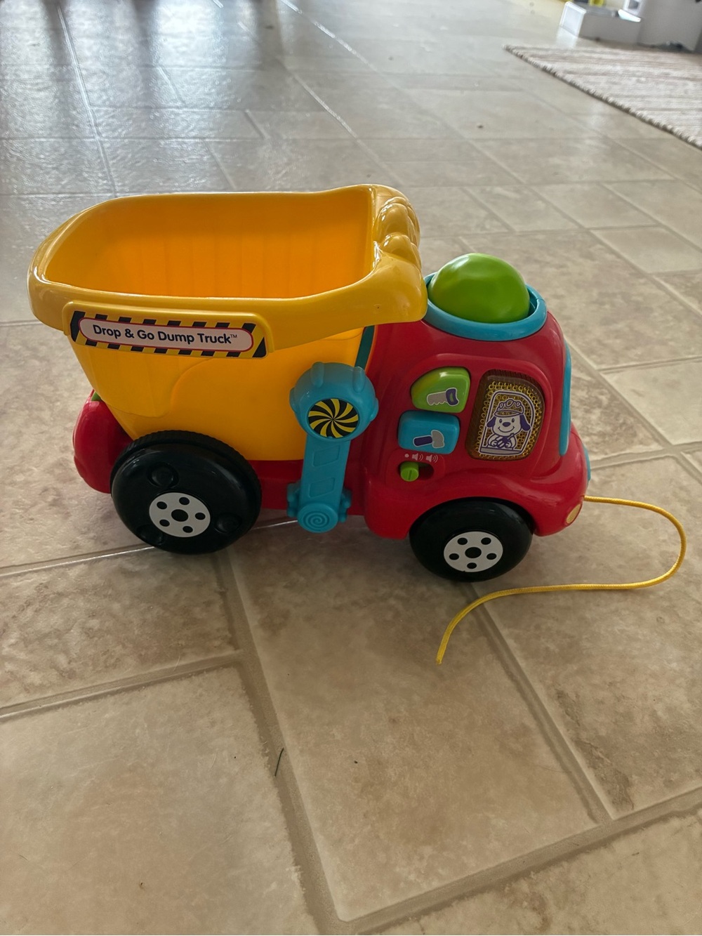 Kids Drop & Go Dump Truck Toy - Red and Yellow